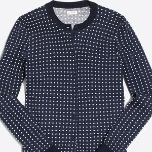 J. Crew Factory Navy Polka Dot Cardigan